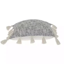 Hot Blue Woven Texture Tassel Pillow Pillows