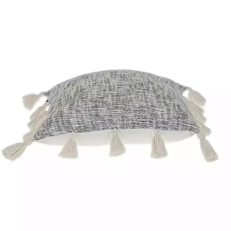 Hot Blue Woven Texture Tassel Pillow Pillows