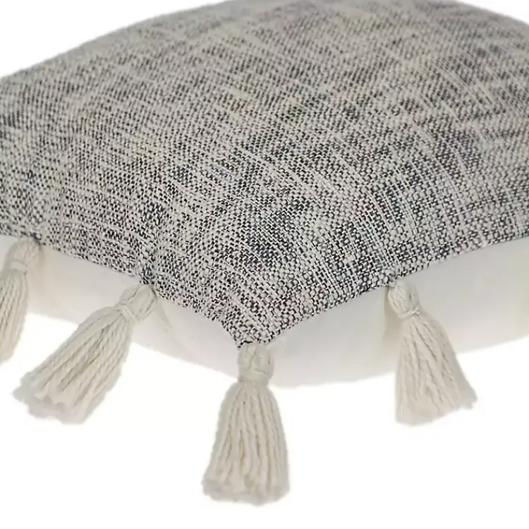 Hot Blue Woven Texture Tassel Pillow Pillows