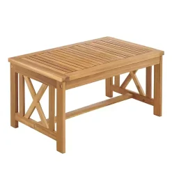 Kirklands Home Outdoor Sets|Blue X-Back Acacia Wood 2-pc. Outdoor Living Set