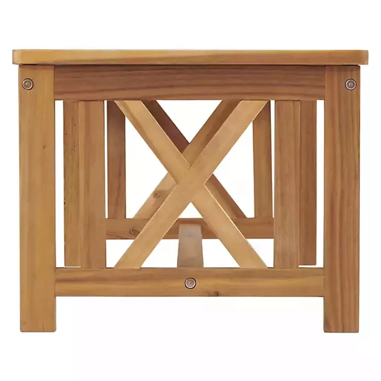 Kirklands Home Outdoor Sets|Blue X-Back Acacia Wood 2-pc. Outdoor Living Set