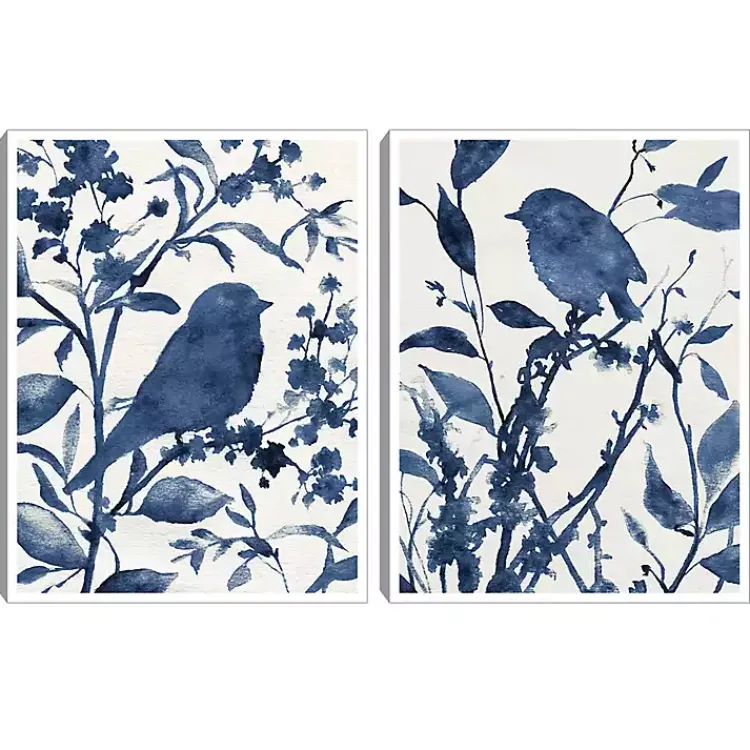 Kirklands Home Canvas Art|Bluebird Silhouette Canvas Art Prints, Set of 2