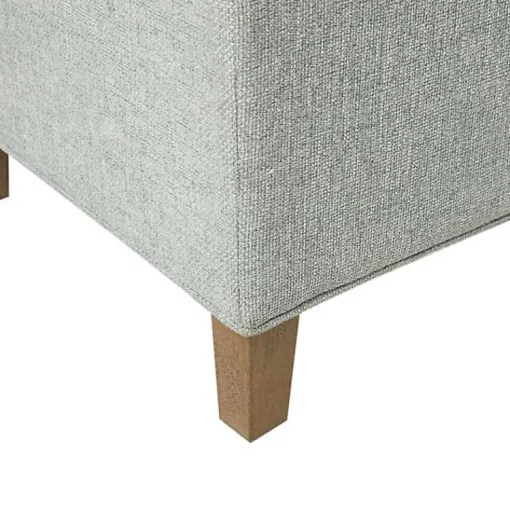Kirklands Home Benches & Ottomans|Blue-Gray Upholstered Soft-Close Storage Bench