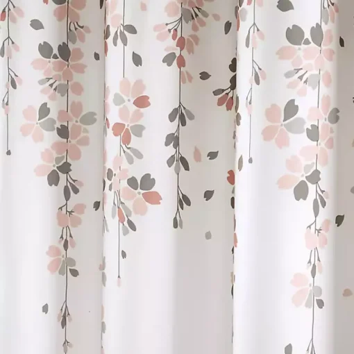 Kirklands Home Shower Curtains|Blush and Gray Weeping Flower Shower Curtain Pink
