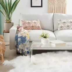 New Blush Beaded Floral Motif Lumbar Pillow Pillows