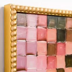 Kirklands Home Canvas Art|Blush Checkerboard Framed Canvas Art Print