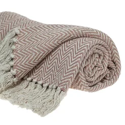 Sale Blush Chevron Cotton Handloomed Tassel Throw Blankets & Throws