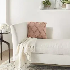 Blush Diamond Lattice Throw Pillow Pillows