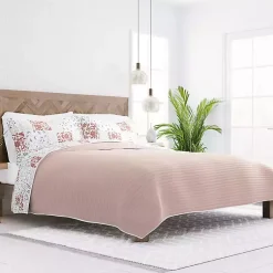 Kirklands Home Quilts|Blush Patchwork Reversible 3-pc. Queen Quilt Set
