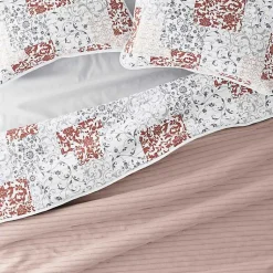 Kirklands Home Quilts|Blush Patchwork Reversible 3-pc. Queen Quilt Set