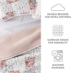 Kirklands Home Quilts|Blush Patchwork Reversible 3-pc. Queen Quilt Set
