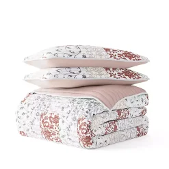 Kirklands Home Quilts|Blush Patchwork Reversible 3-pc. King Quilt Set