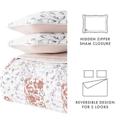 Kirklands Home Quilts|Blush Patchwork Reversible 3-pc. King Quilt Set