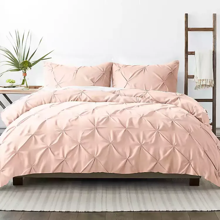Kirklands Home Duvets|Blush Pinched 2-pc. Twin Duvet Cover Set Pink