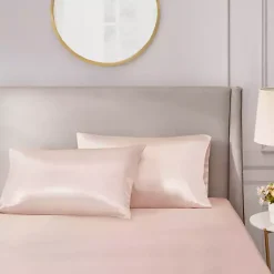 Kirklands Home Bed Sheets|Blush Satin Standard 2-pc. Pillow Case Set Pink