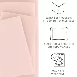 Kirklands Home Bed Sheets|Blush Ultra Soft 4-pc. Full Sheet Set Pink