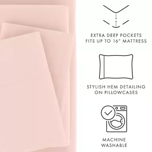 Kirklands Home Bed Sheets|Blush Ultra Soft 4-pc. Full Sheet Set Pink