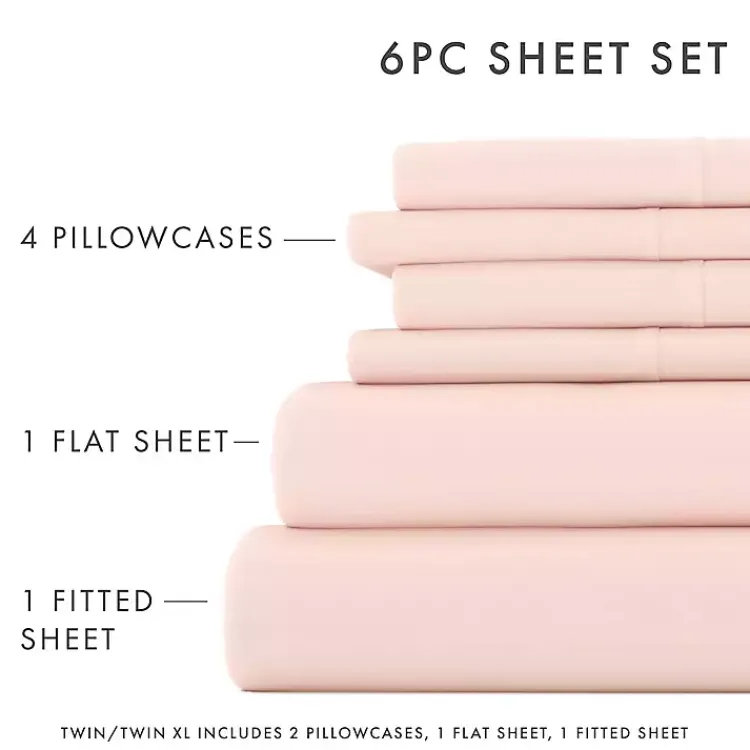 Kirklands Home Bed Sheets|Blush Ultra Soft 6-pc. Full Sheet Set Pink