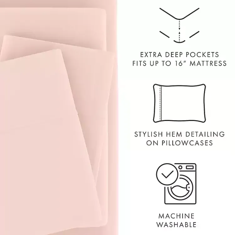 Kirklands Home Bed Sheets|Blush Ultra Soft 3-pc. Twin XL Sheet Set Pink