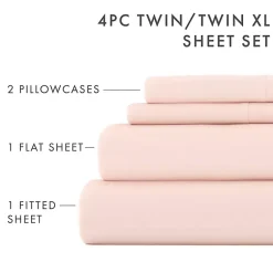 Kirklands Home Bed Sheets|Blush Ultra Soft 4-pc. Twin XL Sheet Set Pink