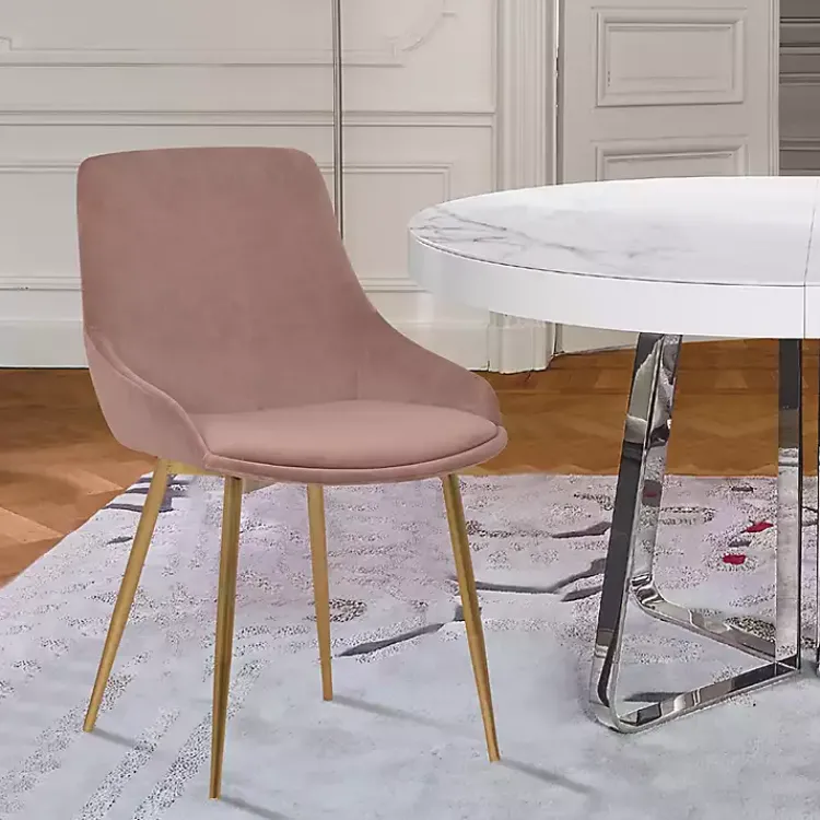 Kirklands Home Dining Chairs|Blush Velvet Heidi Dining Chair Pink