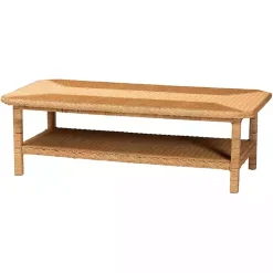 Kirklands Home Coffee Tables|Bohemian Braided Rat Coffee Table Tan
