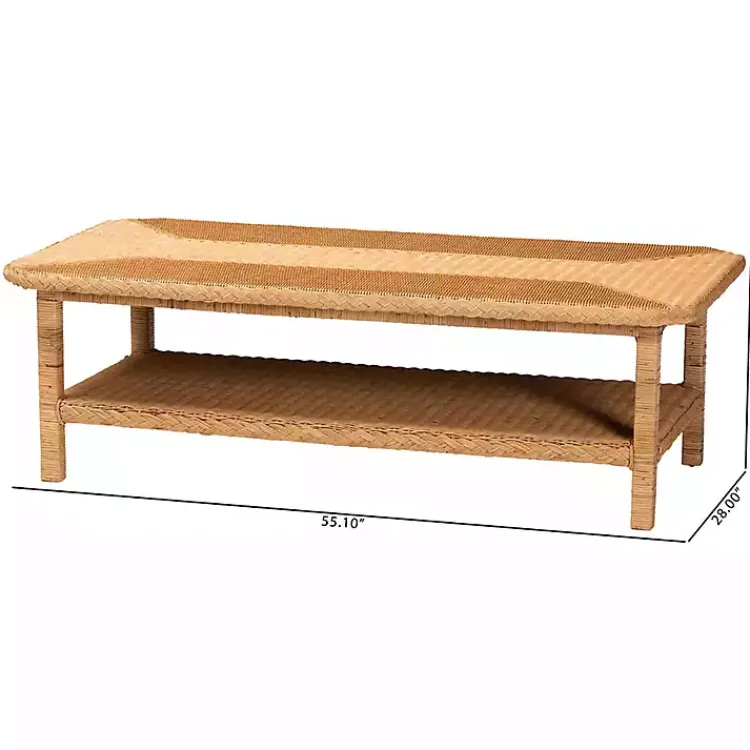 Kirklands Home Coffee Tables|Bohemian Braided Rat Coffee Table Tan