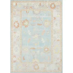 Kirklands Home Area Rugs|Bohemian Gretna Aqua Beige Accent Rug, 2x3
