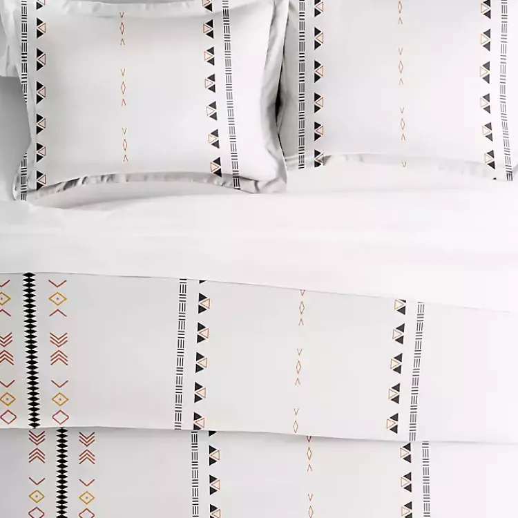 Kirklands Home Duvets|Bohemian Stripe 3-pc. King Duvet Cover Set White