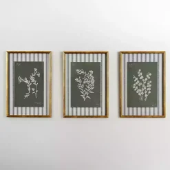Kirklands Home Framed Art|Botanical Stripes I Framed Art Print