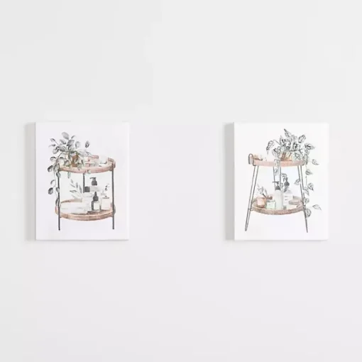 Kirklands Home Canvas Art|Botanical Trays Canvas Art Prints, Set of 2