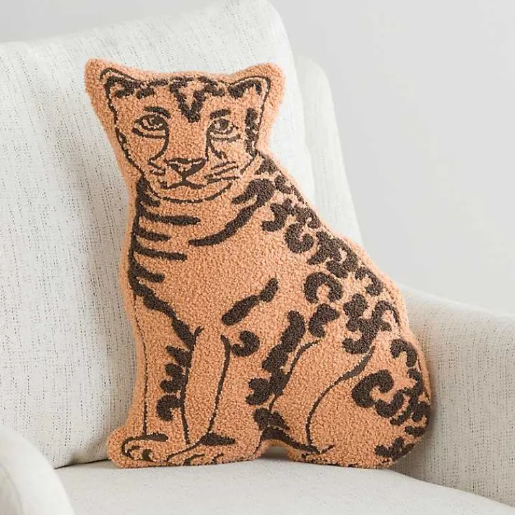 Outlet Boucle Leopard Shaped Accent Pillow Pillows