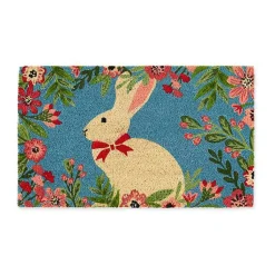 Clearance Bow Tie Bunny Floral Doormat Easter Decorations