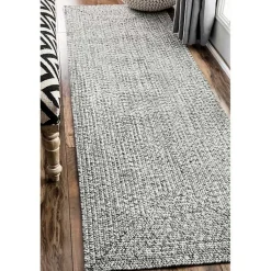 Kirklands Home Area Rugs|Braided Lefebvre Runner Gray