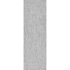 Kirklands Home Area Rugs|Braided Lefebvre Runner Gray