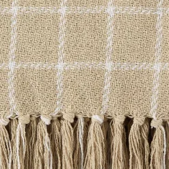 New Brandy Plaid Fringed Throw Blankets & Throws