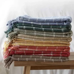 New Brandy Plaid Fringed Throw Blankets & Throws