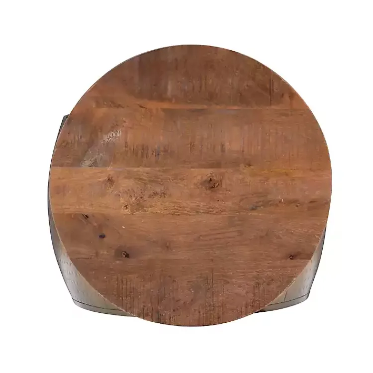 Kirklands Home Coffee Tables|Brass Hammered Drum Storage Coffee Table Brown