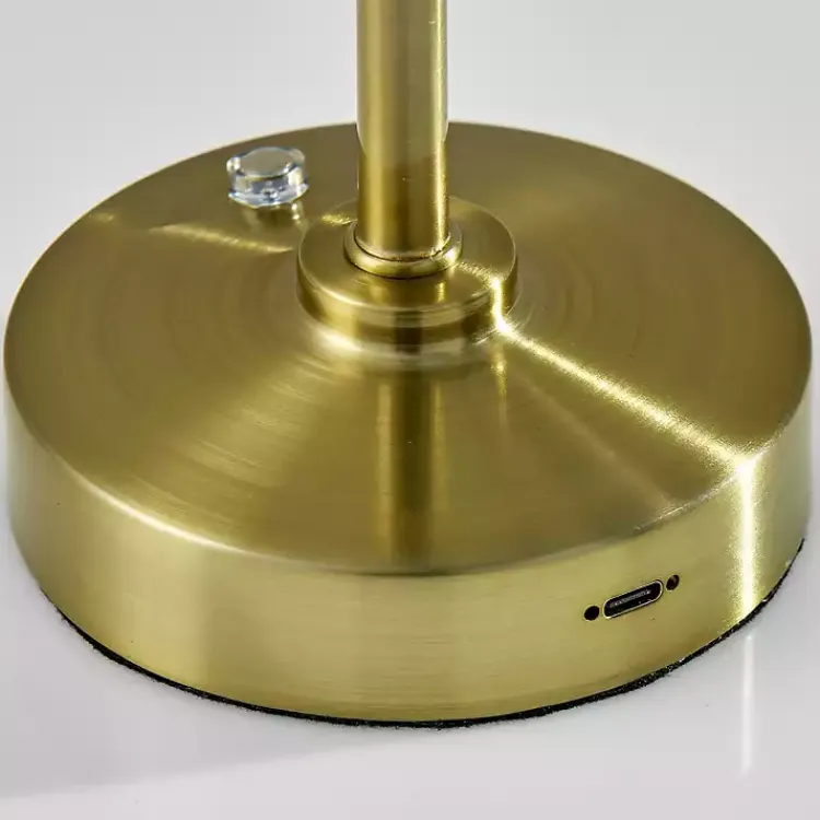 Kirklands Home Outdoor Lighting|Brass Metal Cone Shade Cordless Table Lamp Gold