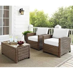 Kirklands Home Outdoor Seating|Bren 2-pc. Chair Set with Sunbrella Cushions Brown