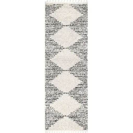 Kirklands Home Accent Rugs|Bria Moroccan Diamond Tassel Runner