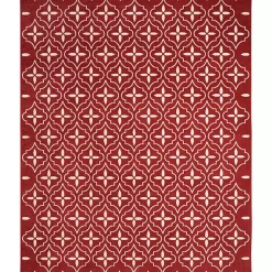 Kirklands Home Outdoor Rugs|Brick & Ivory Quatrefoil Indoor/Outdoor Rug, 8x10