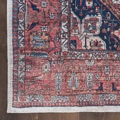 Kirklands Home Area Rugs|Brick Vintage Medallion Washable Area Rug, 5x7 Red