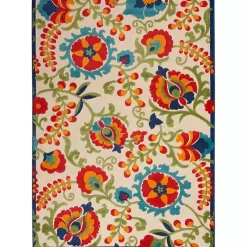 Kirklands Home Outdoor Rugs|Bright Abstract Floral Outdoor Area Rug, 5x7