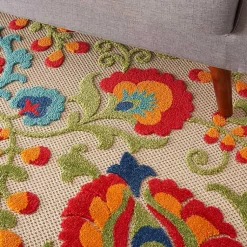 Kirklands Home Outdoor Rugs|Bright Abstract Floral Outdoor Area Rug, 5x7