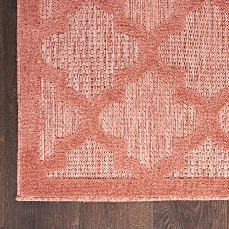 Kirklands Home Outdoor Rugs|Bright Coral Trellis Outdoor Area Rug, 4x6