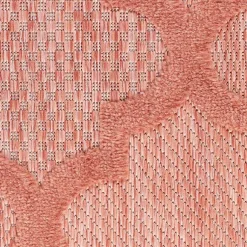 Kirklands Home Outdoor Rugs|Bright Coral Trellis Outdoor Area Rug, 4x6