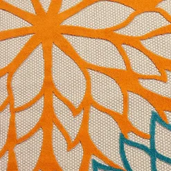 Kirklands Home Outdoor Rugs|Bright Red Floral Burst Outdoor Area Rug, 6x9