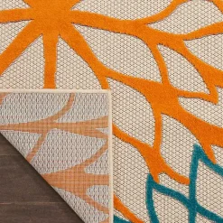 Kirklands Home Outdoor Rugs|Bright Red Floral Burst Outdoor Area Rug, 6x9