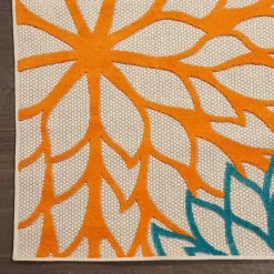 Kirklands Home Outdoor Rugs|Bright Red Floral Burst Outdoor Area Rug, 6x9